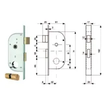 SERRATURA INFIL. CANCELLI 2 MAND. E SCR. SEP. + QUADRO CIL. TONDO 149