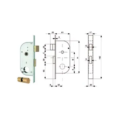 SERRATURA INFIL. CANCELLI 2 MAND. E SCR. SEP. + QUADRO CIL. TONDO 149