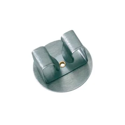 GANCIO APPENDISCOPA 1 POSTO ACCIAIO INOX CON TONDO