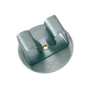 GANCIO APPENDISCOPA 1 POSTO ACCIAIO INOX CON TONDO
