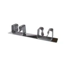 GANCIO APPENDISCOPA 2 POSTI ACCIAIO INOX