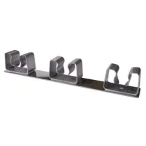 GANCIO APPENDISCOPA 3 POSTI ACCIAIO INOX