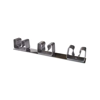 GANCIO APPENDISCOPA 3 POSTI ACCIAIO INOX