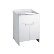MOBILE LAVATOIO IN PVC BIANCO CON SIFONE