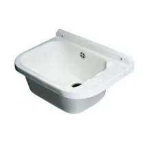 LAVABO A PARETE IN RESINA BIANCO CON SIFONE