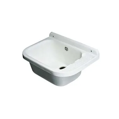 LAVABO A PARETE IN RESINA BIANCO CON SIFONE