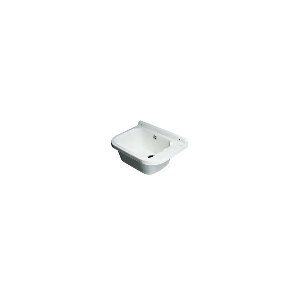 LAVABO A PARETE IN RESINA BIANCO CON SIFONE