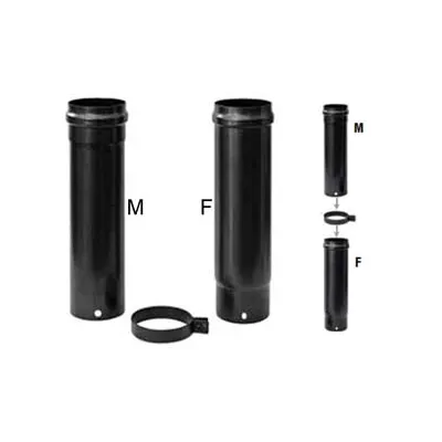 SET TUBI TELESCOPICI STUFE A PELLET PLUS NERO OPACO PESANTE MM.1