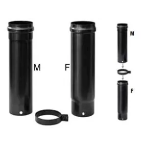 SET TUBI TELESCOPICI STUFE A PELLET PLUS NERO OPACO PESANTE MM.1