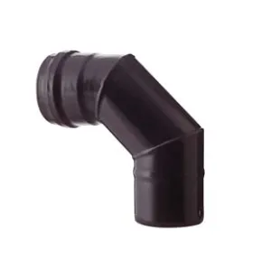 GOMITO A 90° PER STUFE A PELLET NERO OPACO PESANTE MM.1
