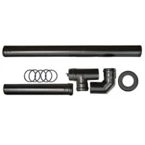 KIT INSTALLAZIONE BASE PER STUFE A PELLET NERO OPACO PESANTE MM.1