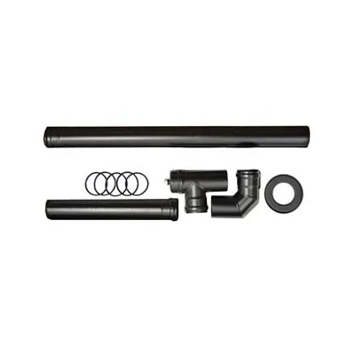 KIT INSTALLAZIONE BASE PER STUFE A PELLET NERO OPACO PESANTE MM.1