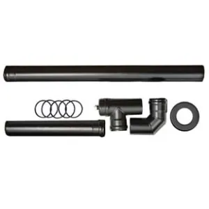 KIT INSTALLAZIONE BASE PER STUFE A PELLET NERO OPACO PESANTE MM.1