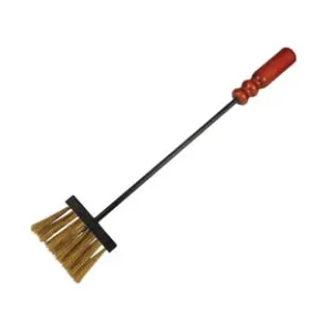 SCOPINO SETOLE OTTONATE PER CAMINO MANICO LEGNO