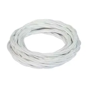 PORCELLANA CAVO ELETTRICO TRECCIA IN SETA BIANCO TERMORETRAIBILE