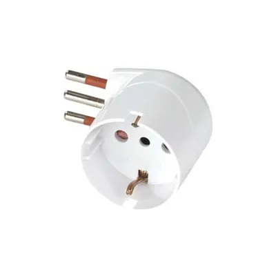 ADATTATORE SALVASPAZIO SCHUKO 90° 2P+T BIANCO