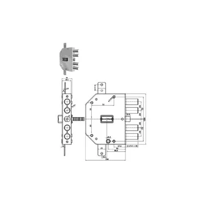 SERRATURA TRIPLICE APPLICARE CON SCROCCO DOPPIA MAPPA BLINDATE 2155MRX