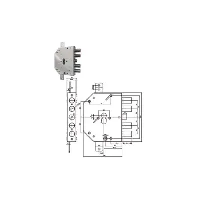 SERRATURA TRIPLICE APPLICARE SCROCCO CILINDRO EU BLINDATE 2155PEN-NCL