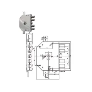 SERRATURA TRIPLICE APPLICARE SCROCCO CILINDRO EU BLINDATE 2155PEN-NCL