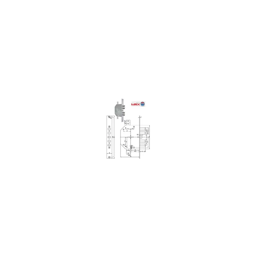 SERRATURA TRIPLICE INFILARE SCROCCO DOPPIA MAPPA BLINDATE REV. 2151MRX