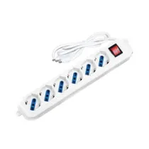 MULTIPRESA LINEARE 6 POSTI CON SCHUKO E CON INTERRUTTORE