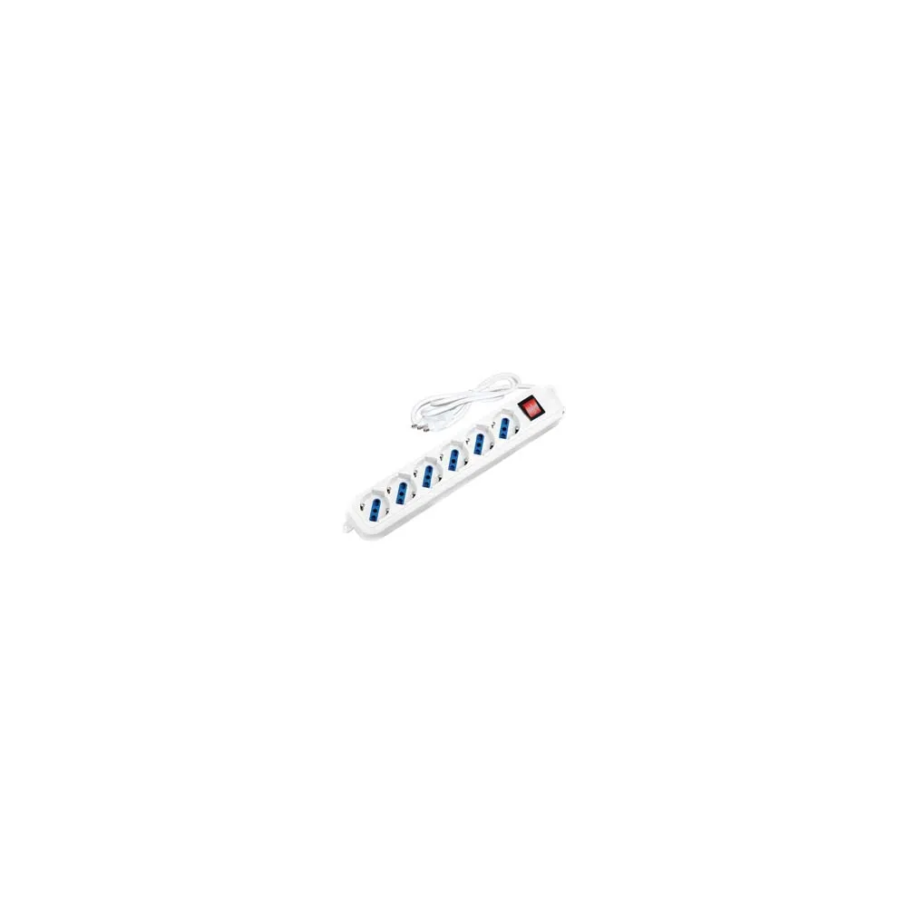 MULTIPRESA LINEARE 6 POSTI CON SCHUKO E CON INTERRUTTORE