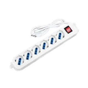 MULTIPRESA LINEARE 6 POSTI CON SCHUKO E CON INTERRUTTORE