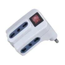 ADATTATORE TRIPLO CON INTERRUTTORE BIANCO