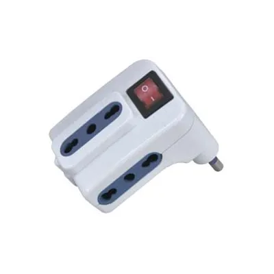 ADATTATORE TRIPLO CON INTERRUTTORE BIANCO