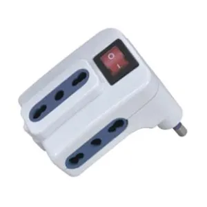 ADATTATORE TRIPLO CON INTERRUTTORE BIANCO