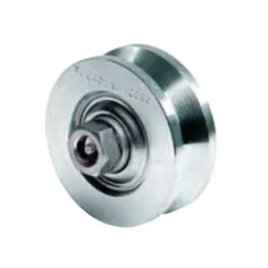 RUOTA CANCELLI GOLA V CON INGRASSATORE DUE CUSCINETTI ART.323