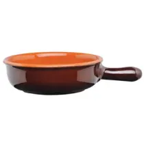 CASSERUOLA IN TERRACOTTA  ALTO 1 MANICO BICOLORE