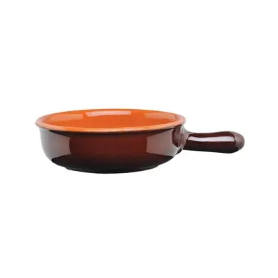 CASSERUOLA IN TERRACOTTA  ALTO 1 MANICO BICOLORE
