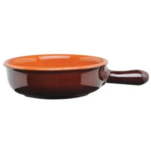 CASSERUOLA IN TERRACOTTA  ALTO 1 MANICO BICOLORE