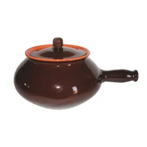 CUOCIPATATE IN TERRACOTTA BRUNELLA CON COPERCHIO