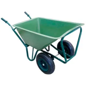 CARRIOLA DUE RUOTE PER AGRICOLTURA TELAIO ACCIAIO VASCA PLAST. LT.160