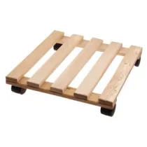 PORTAVASO CON RUOTE QUADRO IN LEGNO