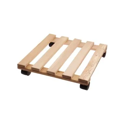 PORTAVASO CON RUOTE QUADRO IN LEGNO