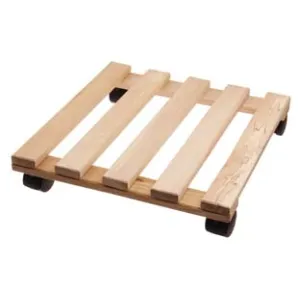PORTAVASO CON RUOTE QUADRO IN LEGNO