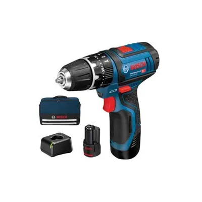 TRAPANO AVVITATORE PERCUSS. 2 BATT. LITIO 12V MAND. MM.10 (GSB 12V-15)