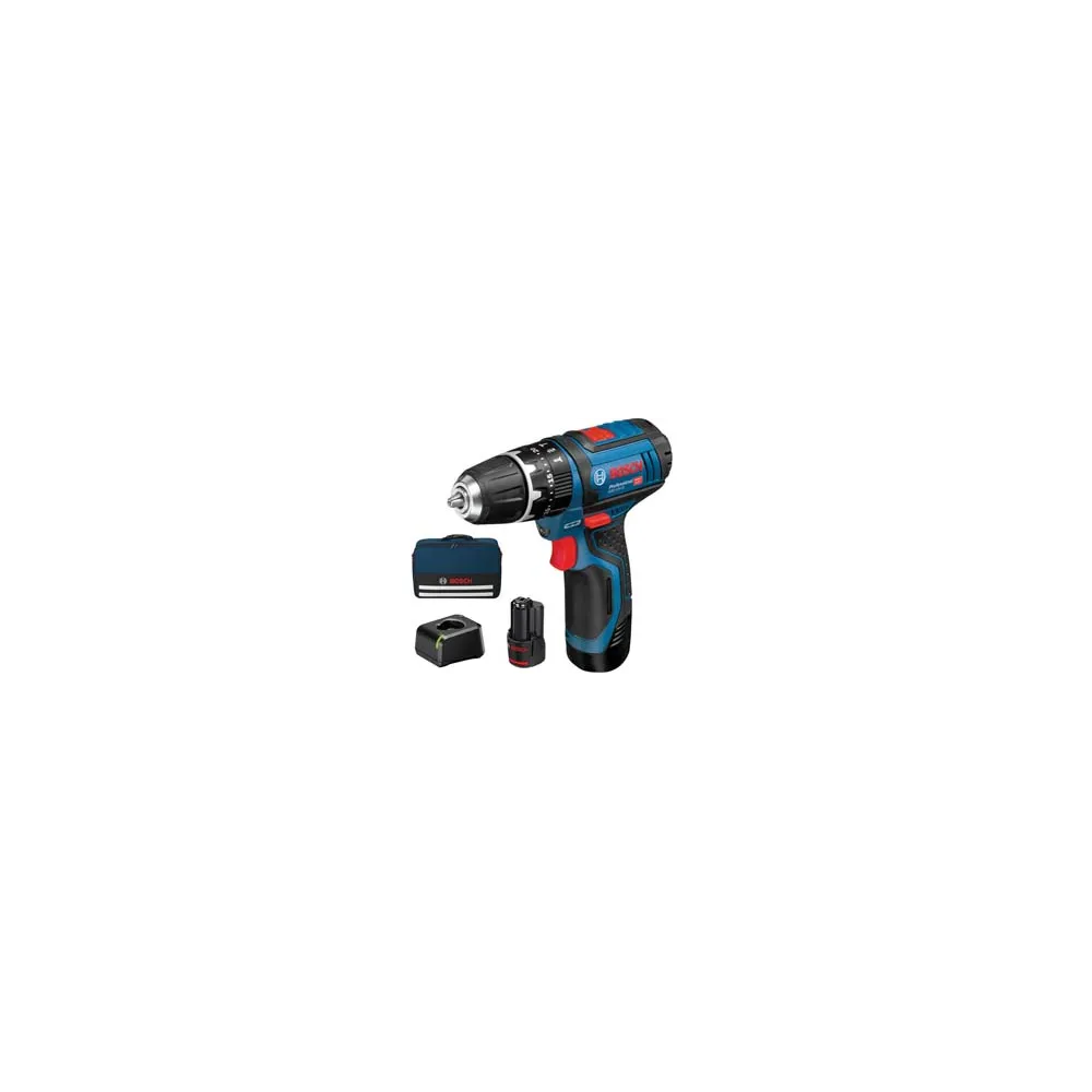 TRAPANO AVVITATORE PERCUSS. 2 BATT. LITIO 12V MAND. MM.10 (GSB 12V-15)