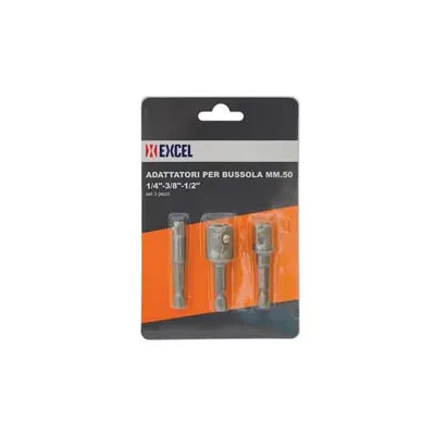 INSERTI ADATTATORI PER BUSSOLA MM.50 1/4 - 3/8 - 1/2 SET PEZZI 3