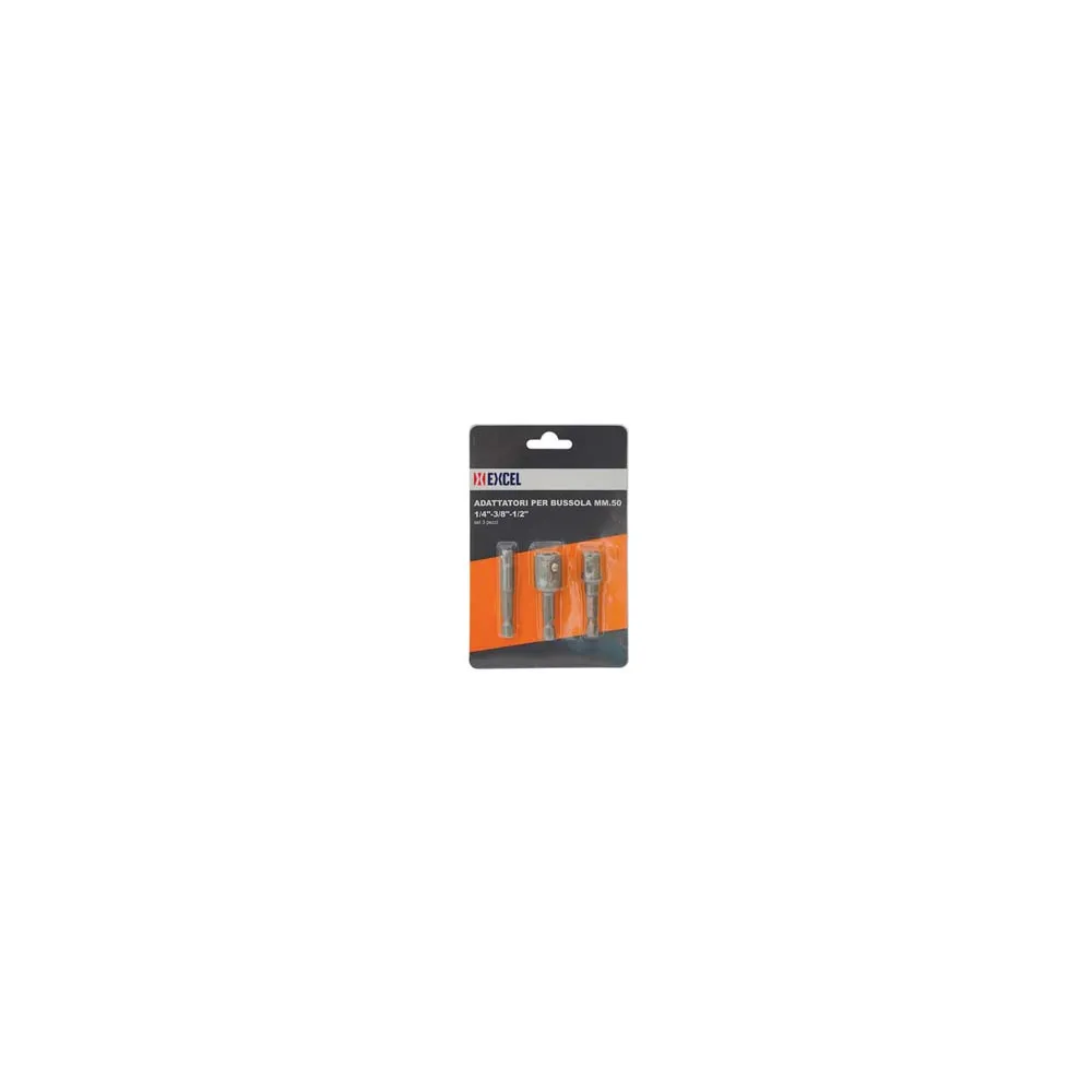 INSERTI ADATTATORI PER BUSSOLA MM.50 1/4 - 3/8 - 1/2 SET PEZZI 3