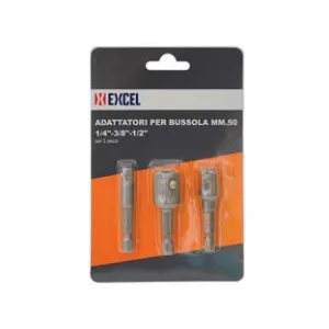 INSERTI ADATTATORI PER BUSSOLA MM.50 1/4 - 3/8 - 1/2 SET PEZZI 3