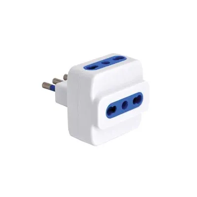 ADATTATORE TRIPLO 2P+T BIANCO
