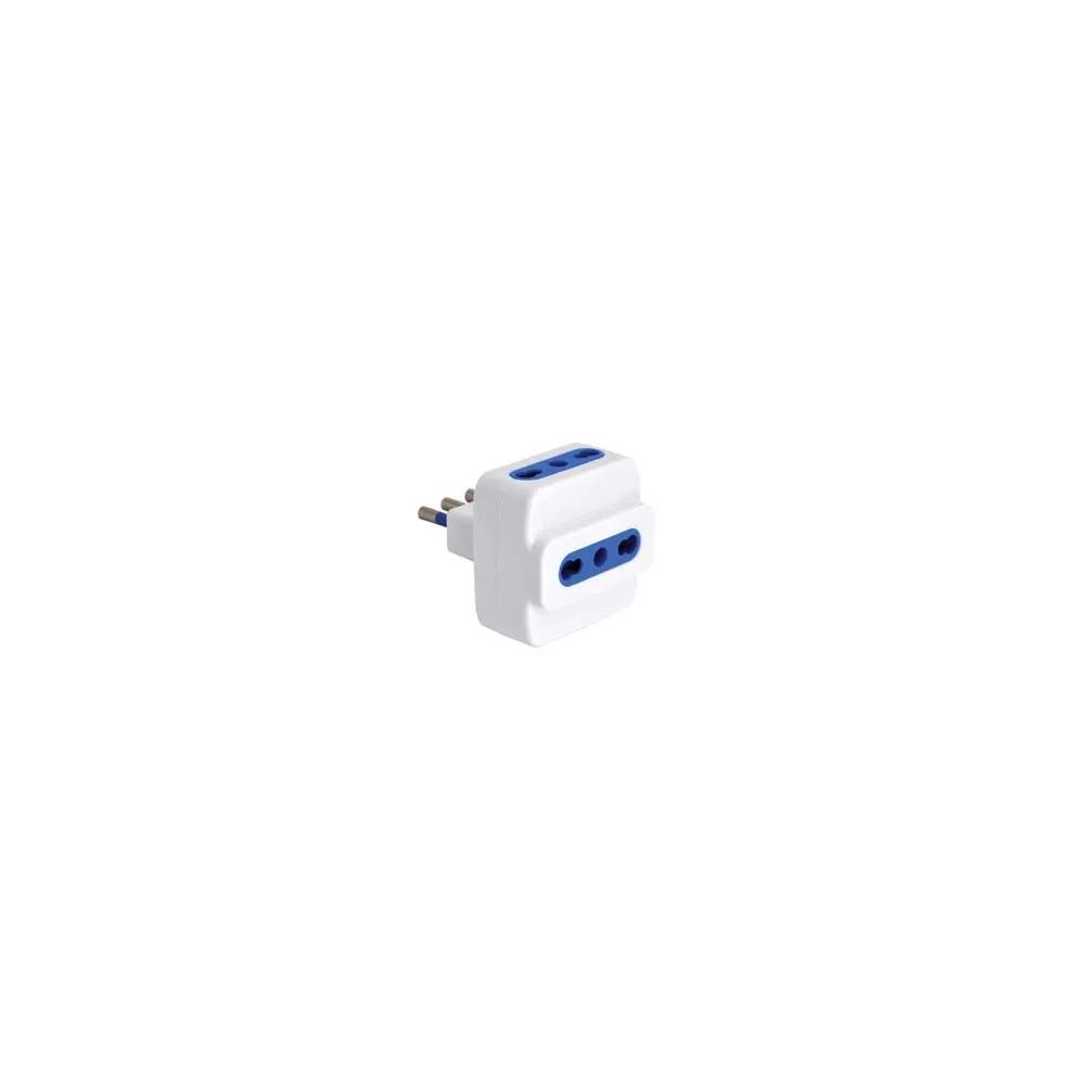 ADATTATORE TRIPLO 2P+T BIANCO