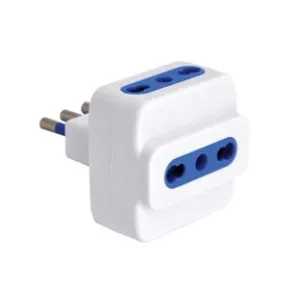 ADATTATORE TRIPLO 2P+T BIANCO