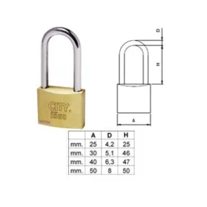 LUCCHETTO OTTONE ARCO LUNGO "ADITUS CITY" P700