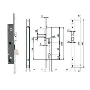 ELETTROSERRATURA INFILARE MONTANTI CON CATEN. QUADRO E SCROCCO 78180
