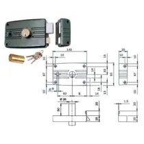 SERRATURA APPLICARE PORTE FERRO QUADRO CIL.FISSO C/ALETTA 481/482